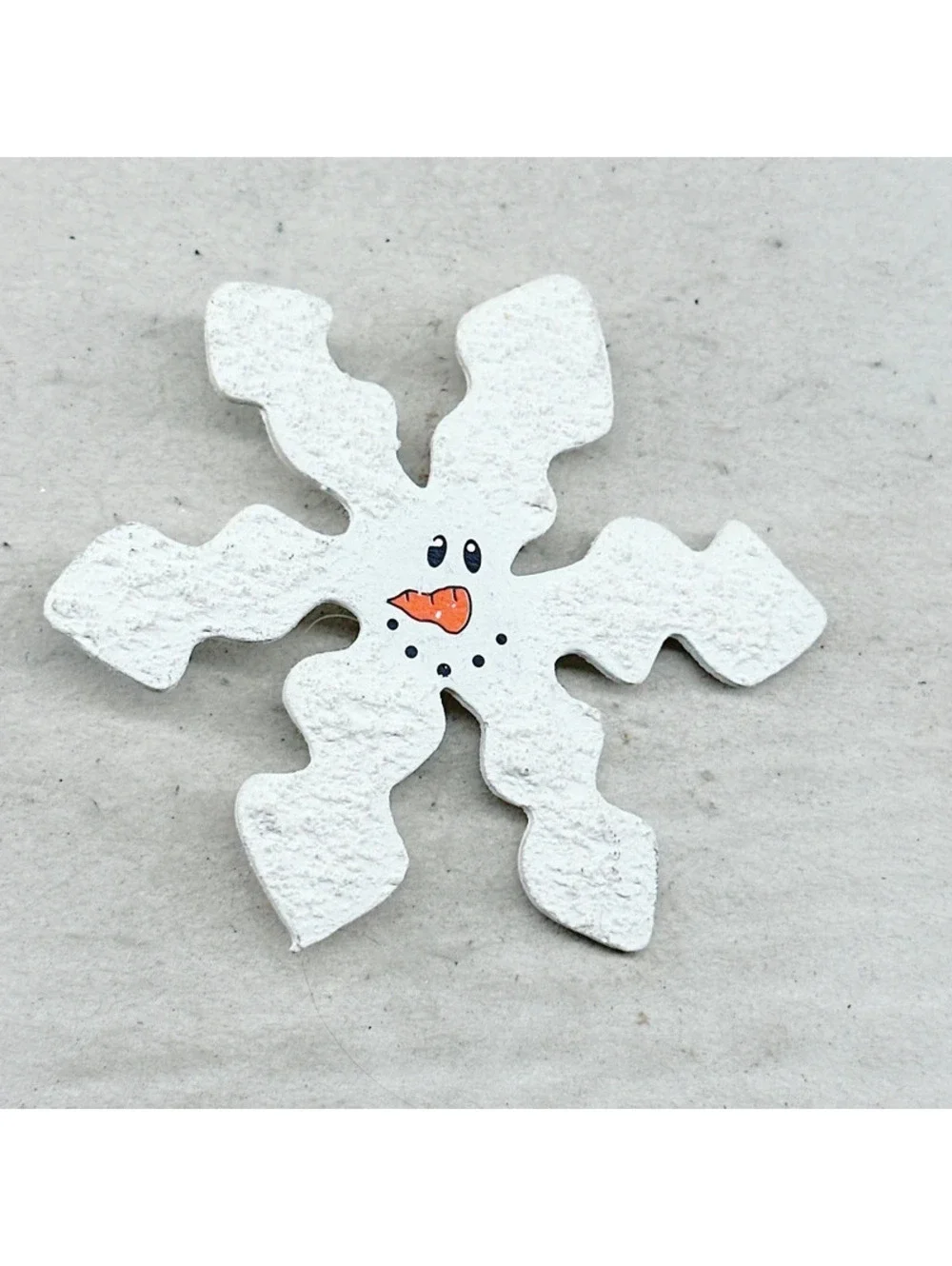 370u. Handmade Wood Snowman Brooch